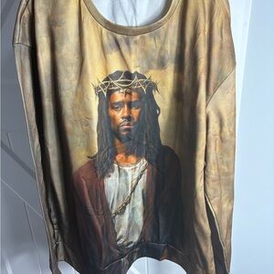Brown Jesus Graphic Sweatshirt